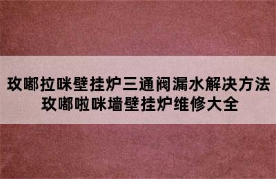 玫嘟拉咪壁挂炉三通阀漏水解决方法 玫嘟啦咪墙壁挂炉维修大全